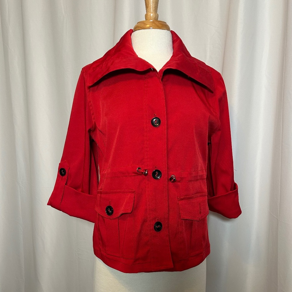 Ruby Rd 3/4 Sleeve Red Stretch Jacket Blazer - Si… - image 1